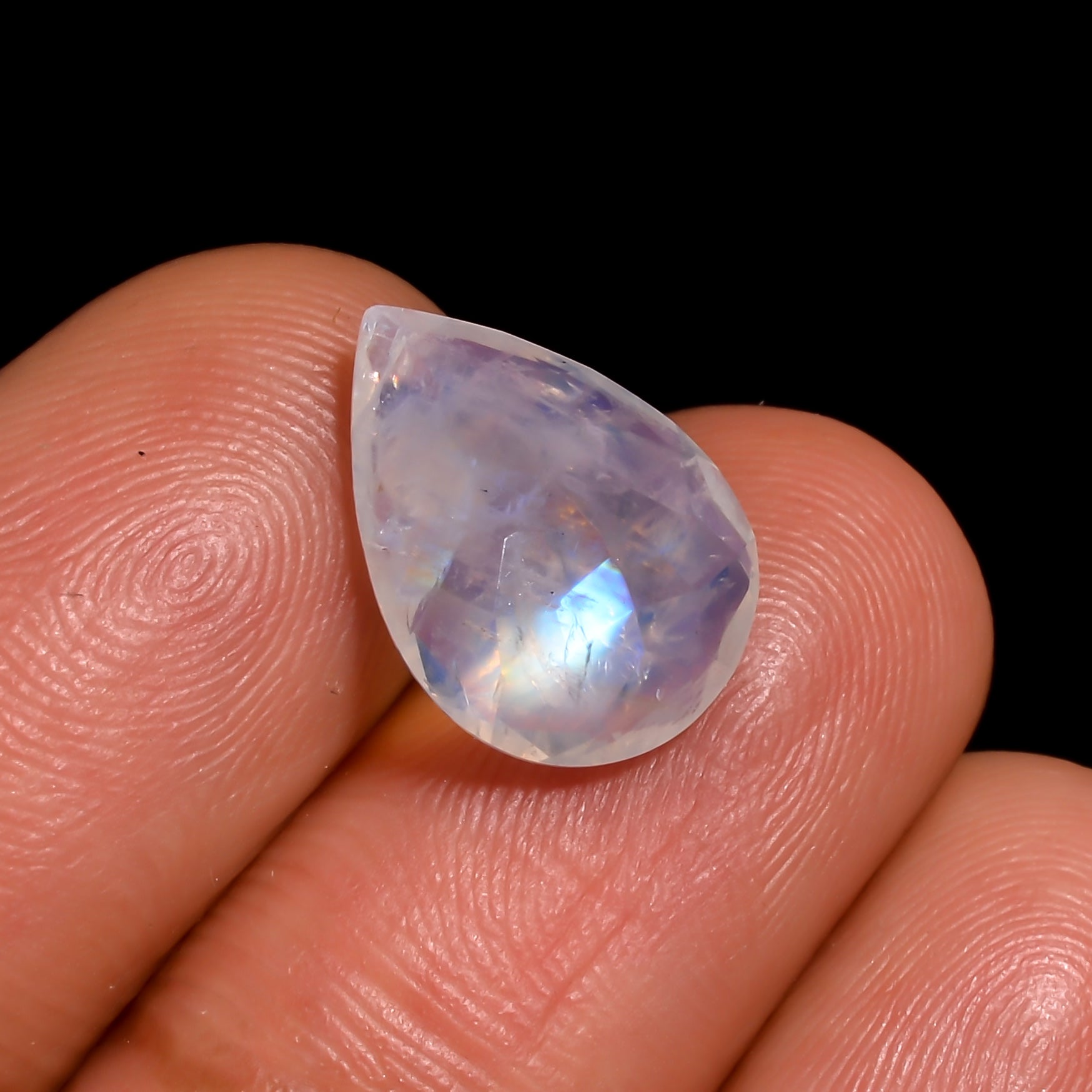cosmic aura moonstone pear shape cut stone loose gemstone